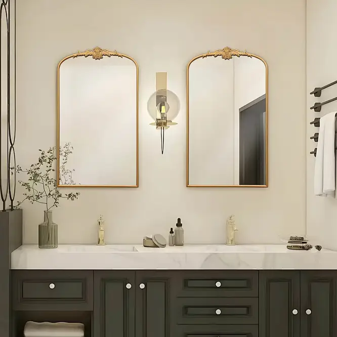 arch mirror vanity brass arch mirror,arch mirror vanity of Antique Arch Bathroom Mirror Collection in bathroom